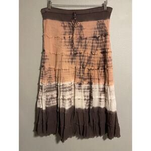 Vintage Metro Wear Womens Skirt Small Tie Dye Tiered Pull On Fairy Grunge Y2K